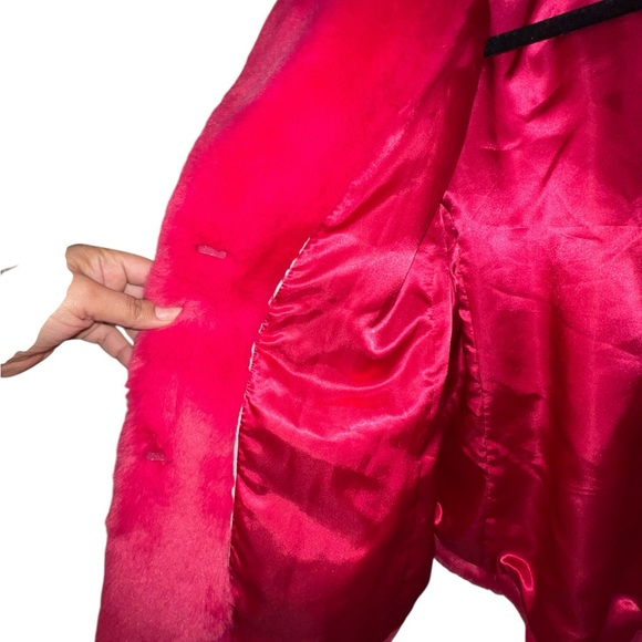 DKNY Women's Vibrant Pink Faux Fur Jacket - Picture 5 of 14